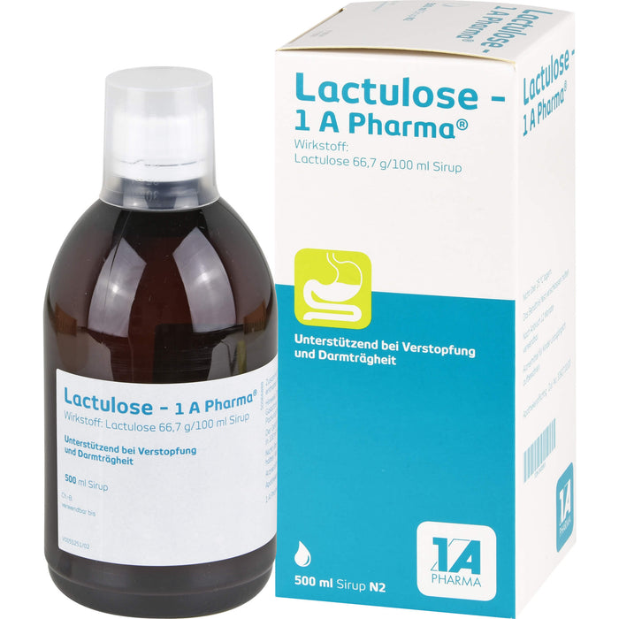 Lactulose - 1 A Pharma Sirup unterstützend bei Verstopfung, 500 ml Lösung