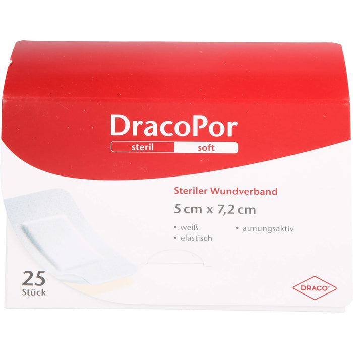 DracoPor soft weiß 7,2 cm x 5 cm steriler Wundverband, 25 St. Wundauflagen