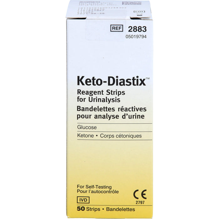 Keto-Diastix Teststreifen zur Harnanalyse, 50 St. Teststreifen