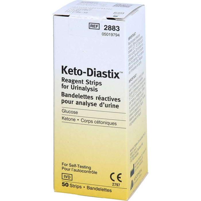 Keto-Diastix Teststreifen zur Harnanalyse, 50 St. Teststreifen