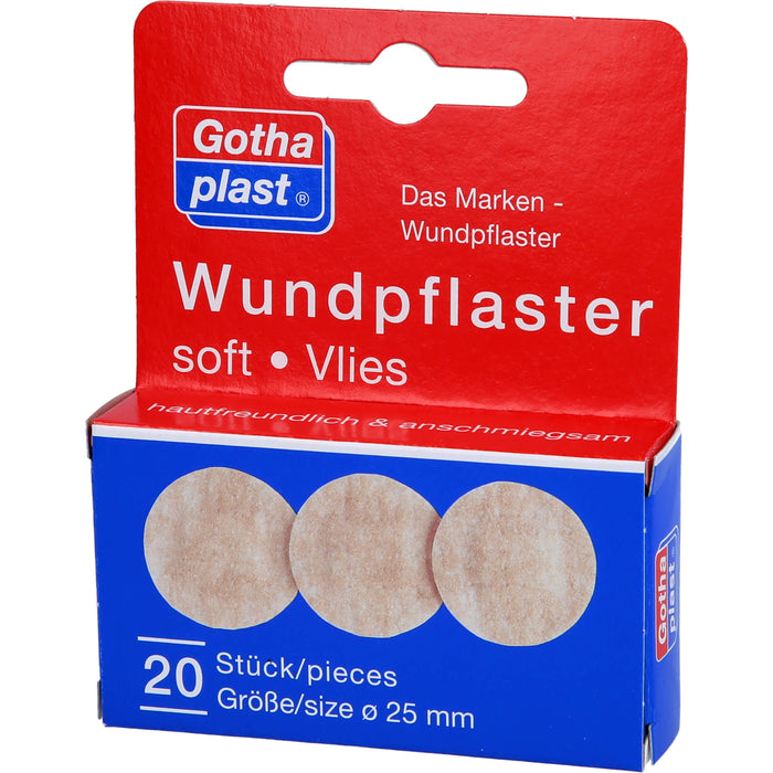 Gothaplast Wundpflaster soft Vlies Ø 25 mm, 20 St. Pflaster