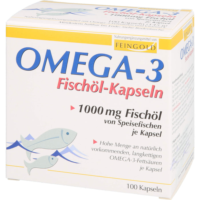 FEINGOLD Omega 3 Fischöl Kapseln, 100 St. Kapseln