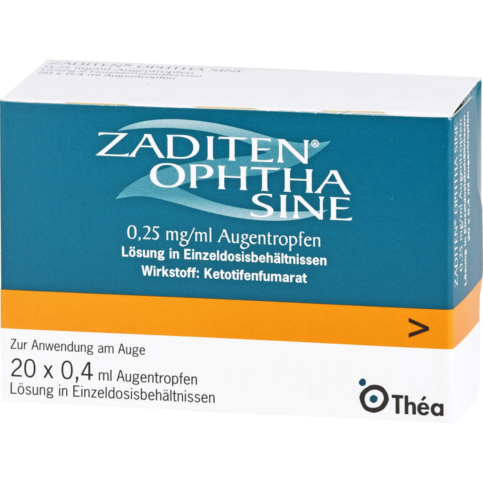 ZADITEN Ophtha sine Lösung bei allergischer Konjunktivitis, 20 St. Einzeldosispipetten
