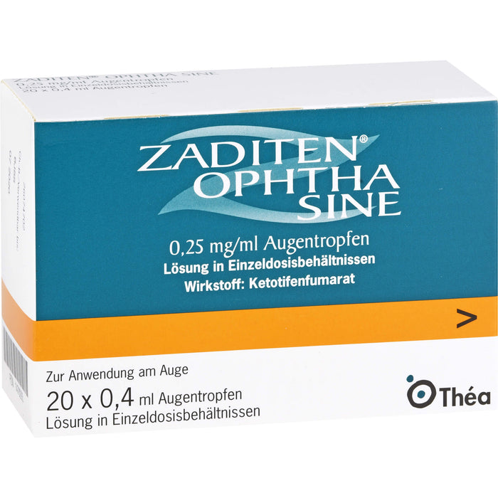 ZADITEN Ophtha sine Lösung bei allergischer Konjunktivitis, 20 St. Einzeldosispipetten