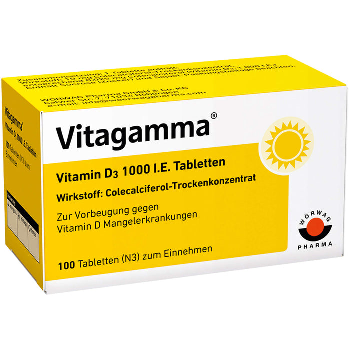 Vitagamma Vitamin D 3 1000 I.E. Tabletten, 100 St. Tabletten