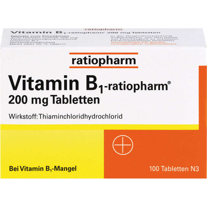 Vitamin B1-ratiopharm 200 mg Tabletten, 100 St. Tabletten