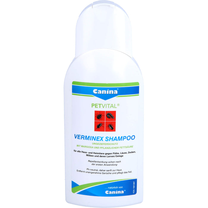 Petvital Verminex Shampoo Ungezieferschutz für alle Haus- und Heimtiere, 250 ml Shampoo