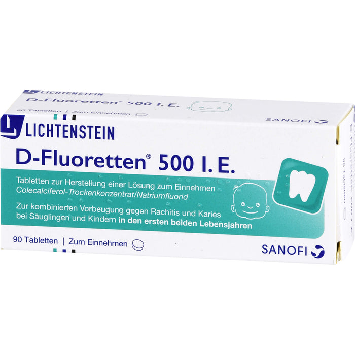 D-Fluoretten 500 I.E. Tabletten, 90 St. Tabletten