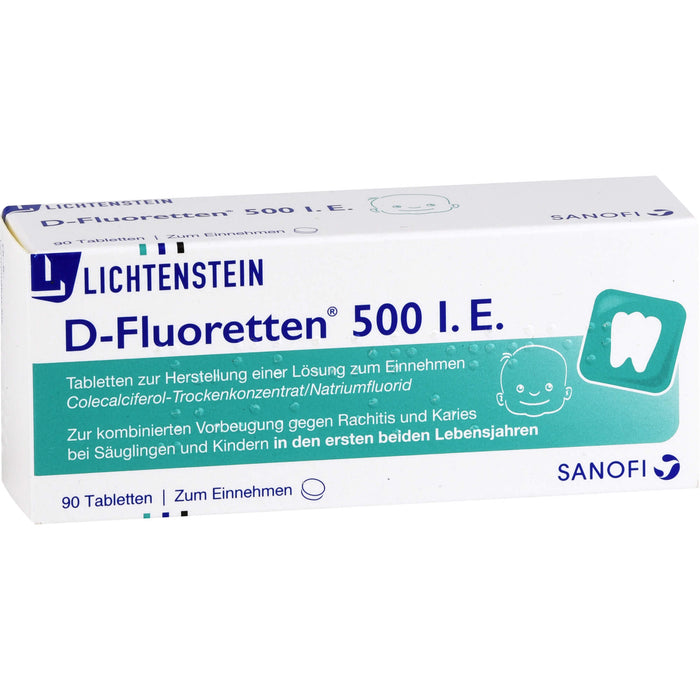 D-Fluoretten 500 I.E. Tabletten, 90 St. Tabletten