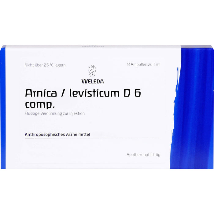 WELEDA Arnica / Levisticum D6 comp. flüssige Verdünnung, 8 St. Ampullen