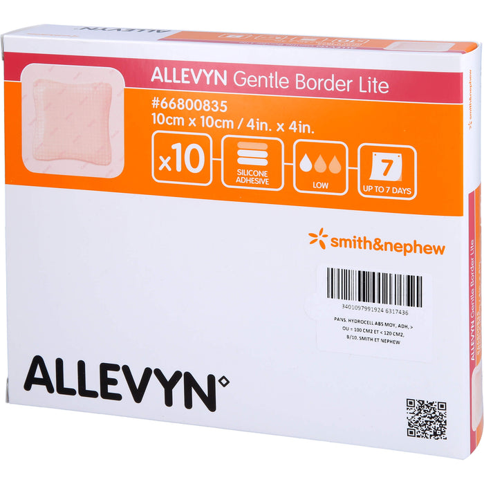 ALLEVYN Gentle Border Lite 10x10cm Verband, 10 St VER