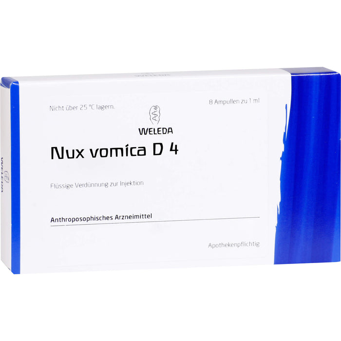 WELEDA Nux vomica D4 flüssige Verdünnung, 8 St. Ampullen