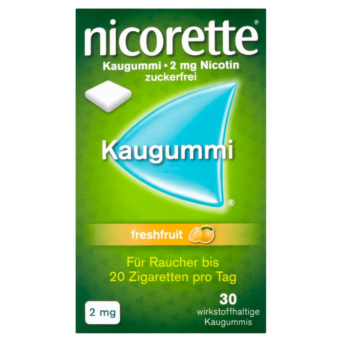 nicorette Kaugummi 2 mg Nicotin zuckerfrei freshfruit, 30 St. Kaugummi