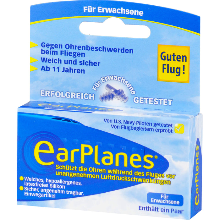 EarPlanes für Erwachsene schützt die Ohren während des Fluges Silikon, 2 St. Ohrstöpsel