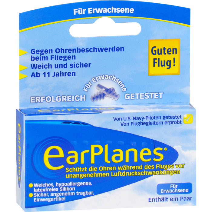 EarPlanes für Erwachsene schützt die Ohren während des Fluges Silikon, 2 St. Ohrstöpsel