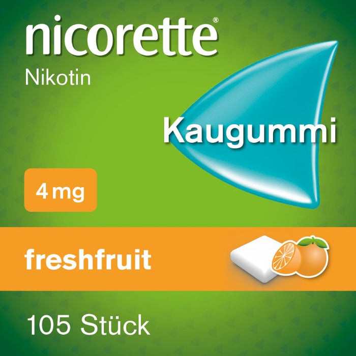 nicorette Kaugummi 4 mg Nicotin zuckerfrei freshfruit, 105 St. Kaugummi