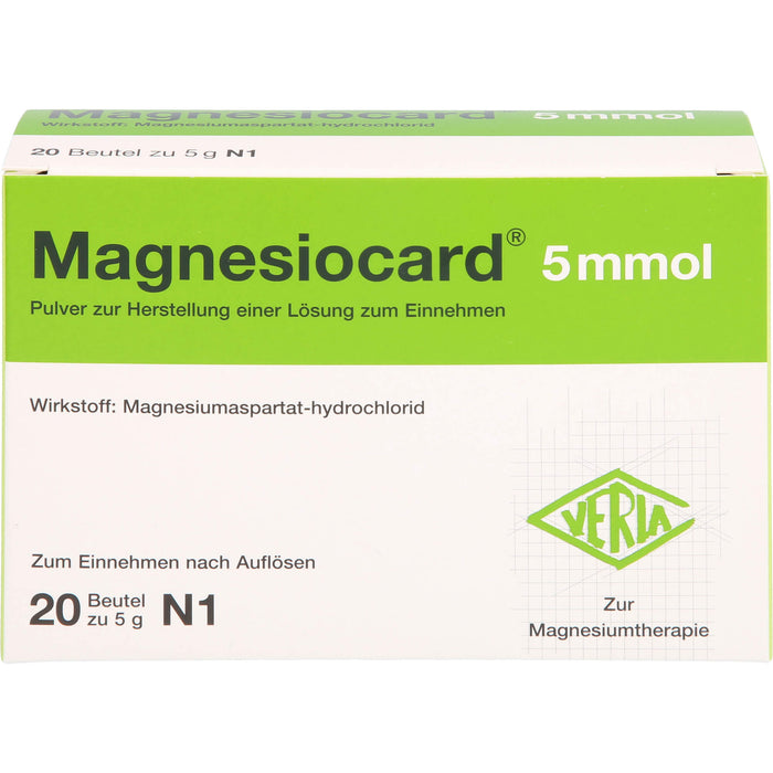 Magnesiocard 5 mmol Beutel zur Magnesiumtherapie, 20 St. Beutel