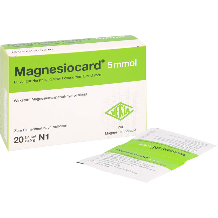 Magnesiocard 5 mmol Beutel zur Magnesiumtherapie, 20 St. Beutel