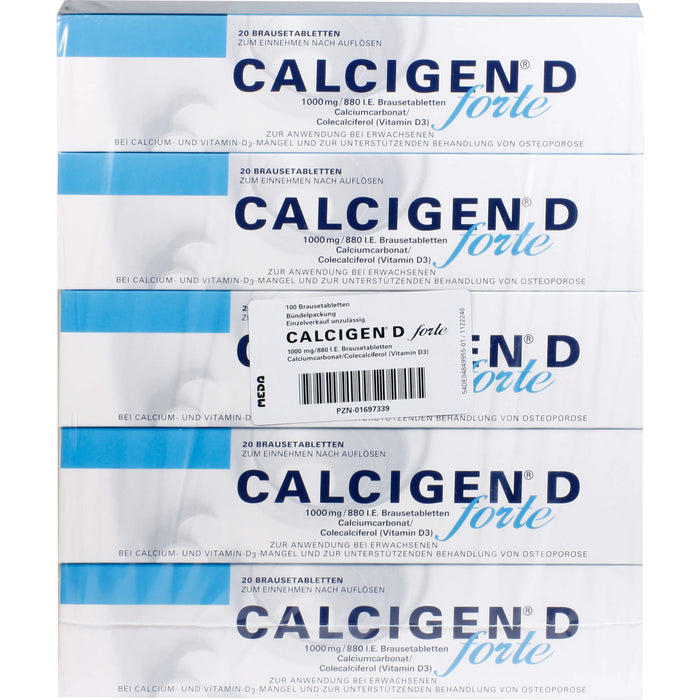 CALCIGEN D forte 1000 mg/880 I.E. Brausetabletten, 100 St BTA