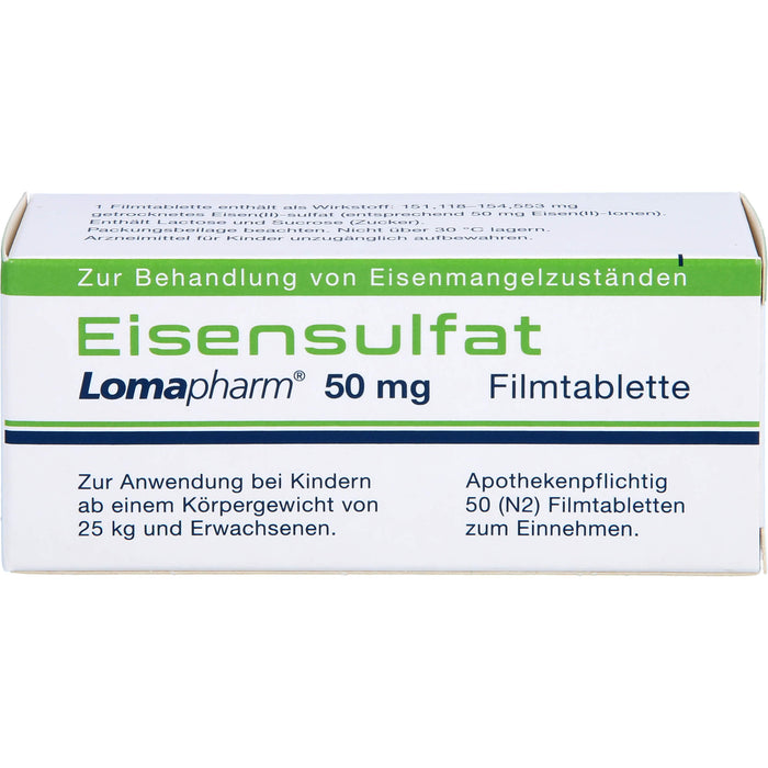 Eisensulfat Lomapharm 50 mg, Filmtablette, 50 St. Tabletten