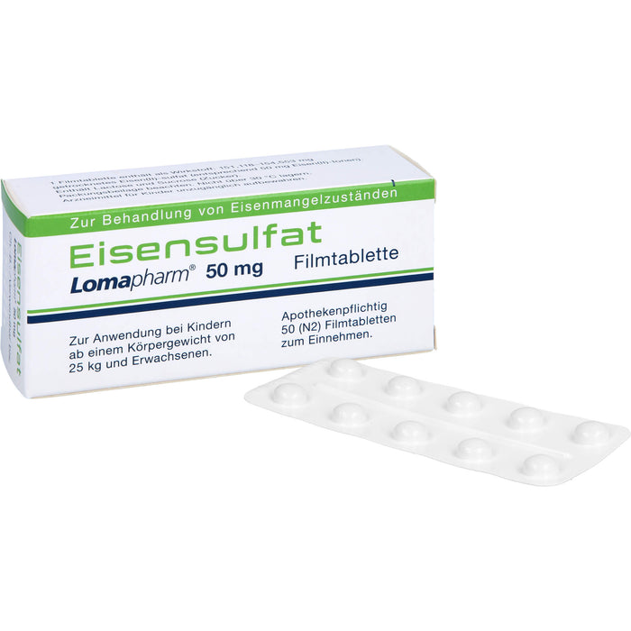 Eisensulfat Lomapharm 50 mg, Filmtablette, 50 St. Tabletten