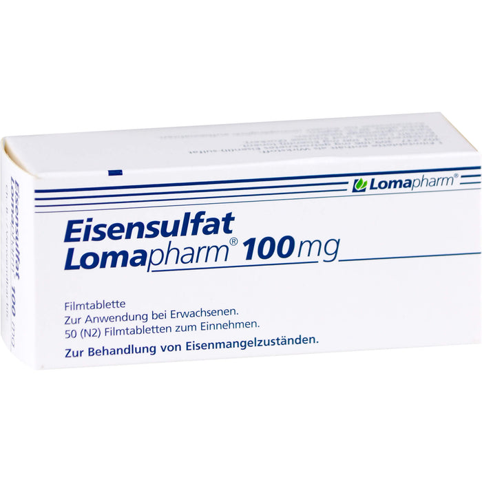 Eisensulfat Lomapharm 100 mg Filmtabletten bei Eisenmangelzuständen, 50 St. Tabletten