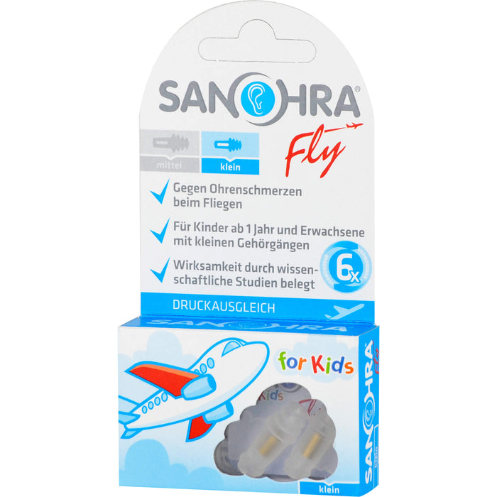 SANOHRA fly gegen Ohrenschmerzen beim Fliegen Ohrenschutz mittel, 2 St. Ohrstöpsel