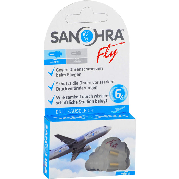 SANOHRA fly gegen Ohrenschmerzen beim Fliegen Ohrenschutz klein, 2 St. Ohrstöpsel