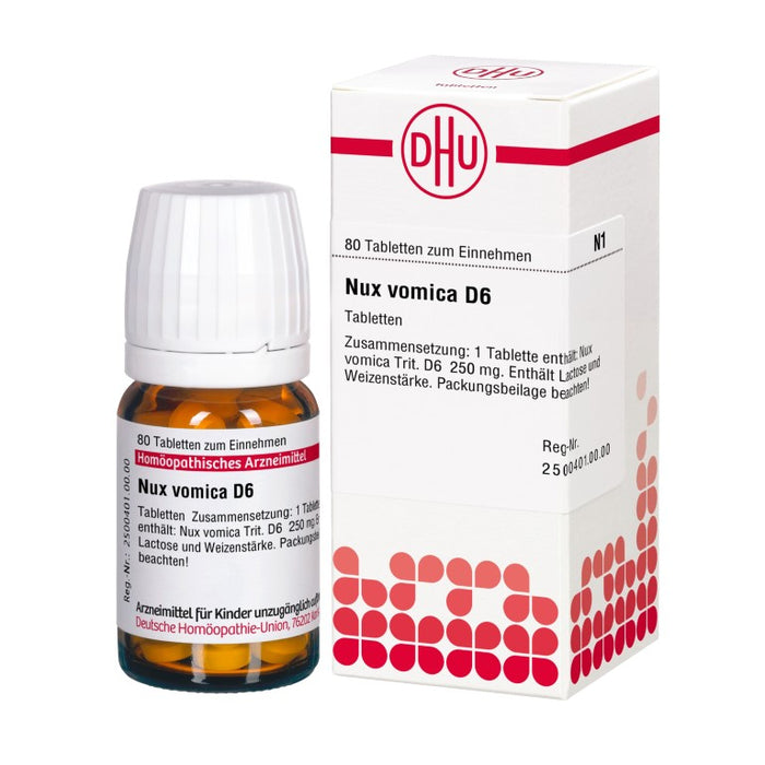 DHU Nux vomica D6, 80 St. Tabletten