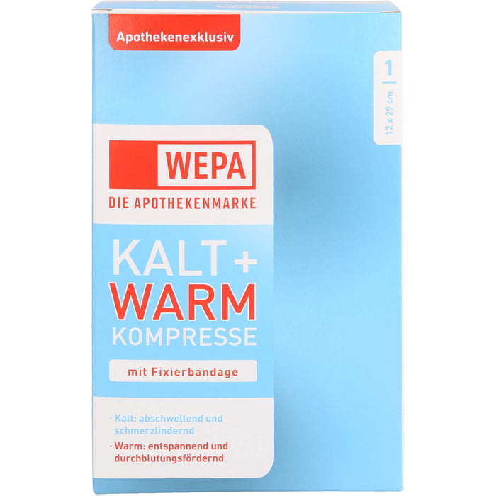 WEPA kalt & warm Kompresse 12 x 29 cm mit Fixierbandage, 1 St. Kompressen