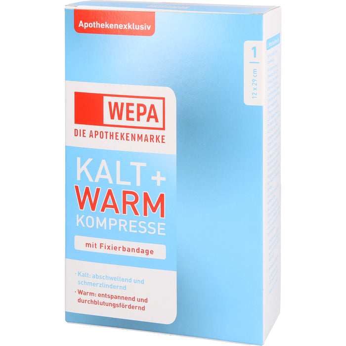 WEPA kalt & warm Kompresse 12 x 29 cm mit Fixierbandage, 1 St. Kompressen