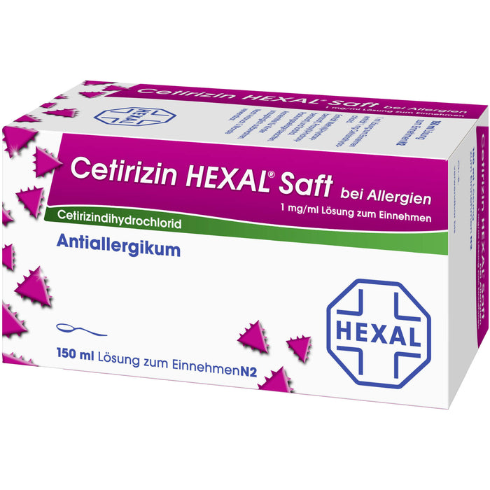 Cetirizin HEXAL Saft bei Allergien, 150 ml Lösung