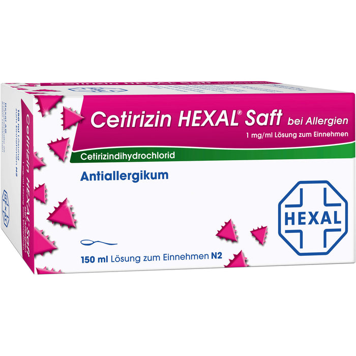 Cetirizin HEXAL Saft bei Allergien, 150 ml Lösung