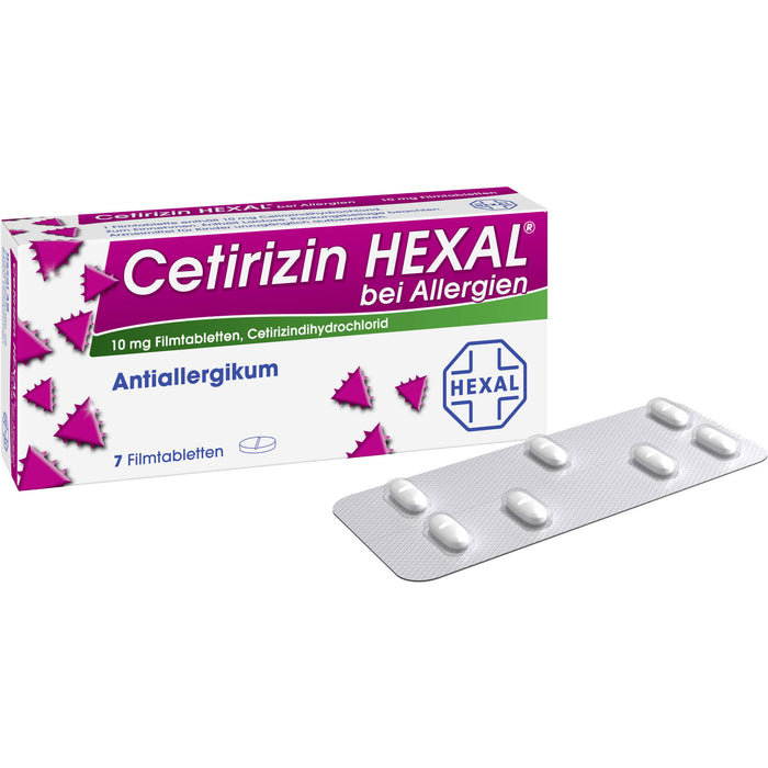 Cetirizin HEXAL Tabletten bei Allergien, 7 St. Tabletten