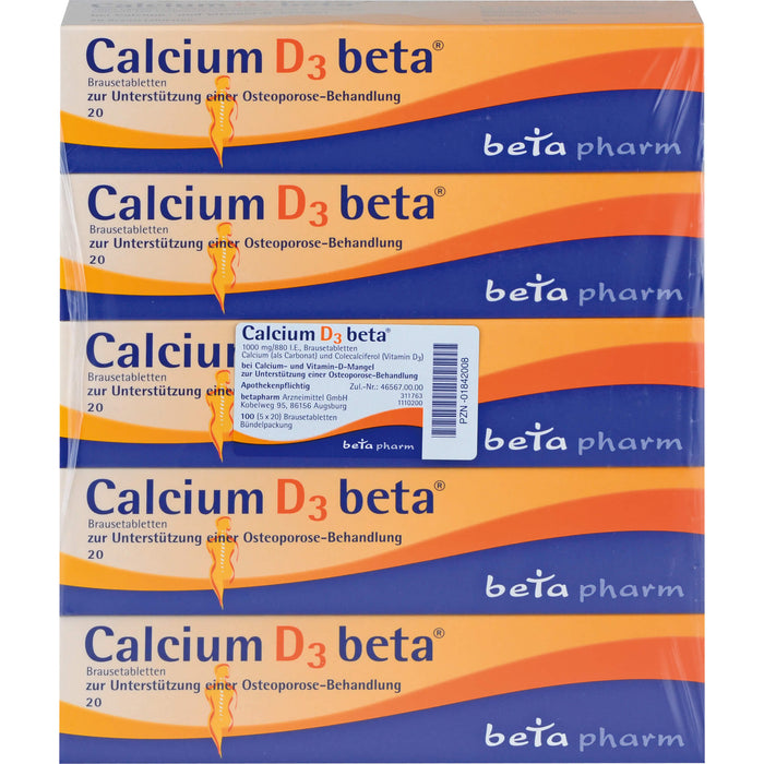 Calcium D3 beta Brausetabletten, 100 St. Tabletten