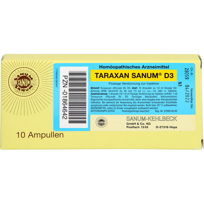 SANUM-KEHLBECK Taraxan D3 Ampullen, 10 St. Ampullen