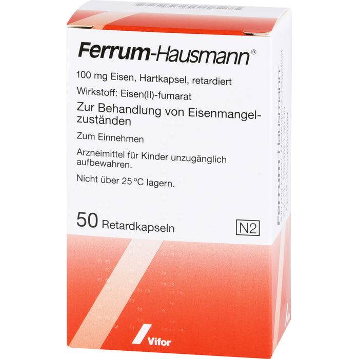Ferrum-Hausmann Hartkapseln zur Behandlung von Eisenmangelzuständen, 50 St. Kapseln