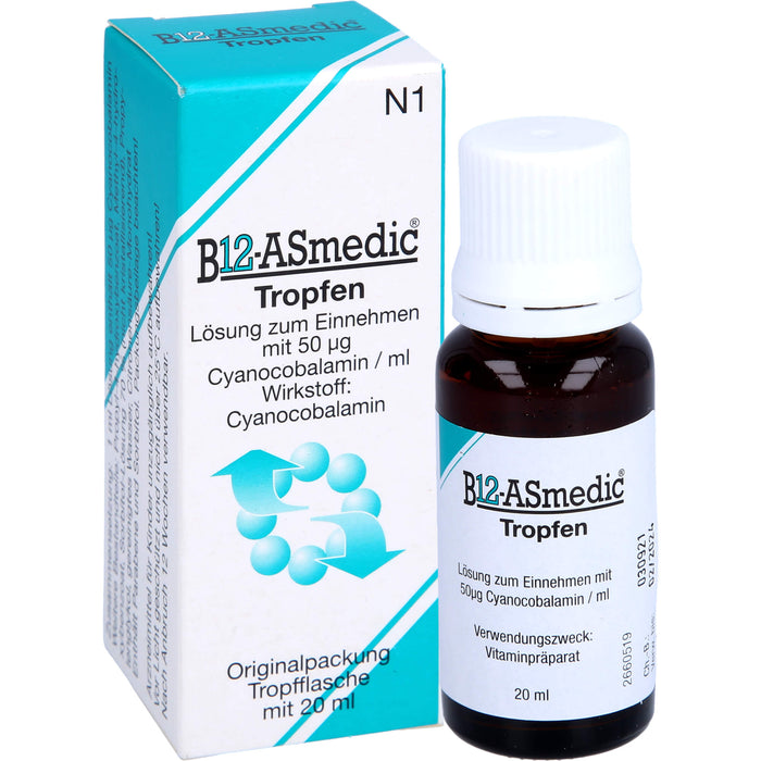 B12 Asmedic Tropfen Vitaminpräparat, 20 ml Lösung