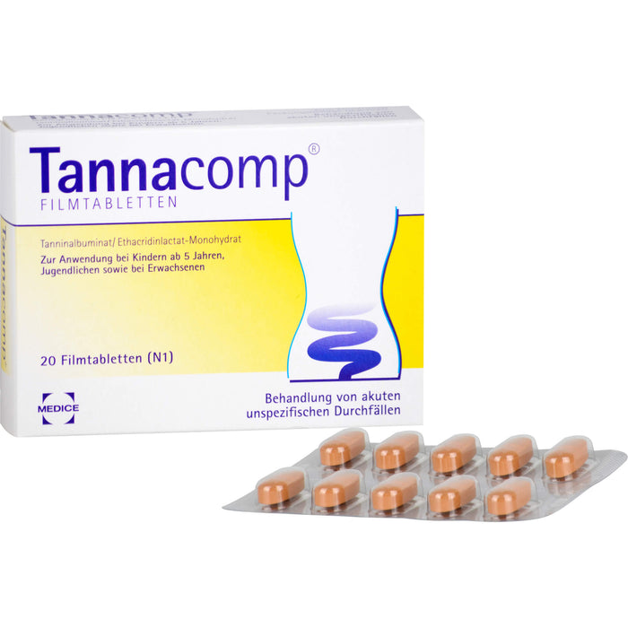 Tannacomp Filmtabletten bei Durchfall, 20 St. Tabletten