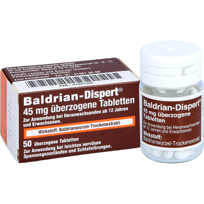 Baldrian-Dispert 45 mg überzogene Tabletten, 50 St. Tabletten