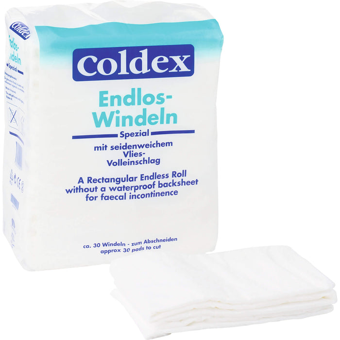 Coldex Endlos-Windeln mit seidenweichem Vlies-Volleinschlag, 30 St. Windeln