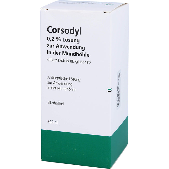 CORSODYL Lösung zum Spülen des Mund- und Rachenraumes Reimport EurimPharm, 300 ml Lösung