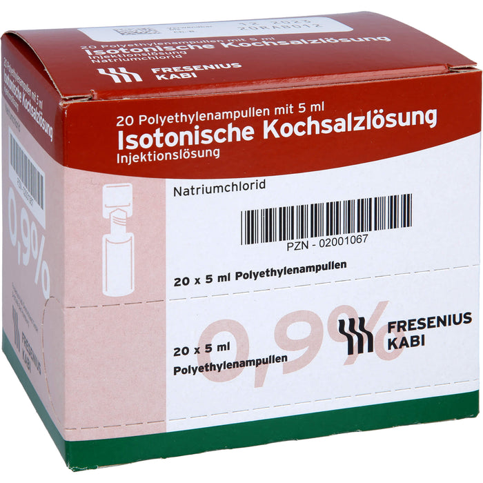 Isotonische Kochsalzlösung NaCl 0,9% Plastikampullen, 100 ml Lösung