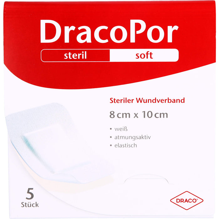 Dracopor Soft 8 cm x 10 cm weiß steriler Wundverband, 5 St. Verband