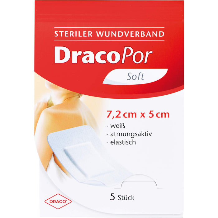 DracoPor soft  5 cm x 7,2 cm weiß steriler Wundverband, 5 St. Wundauflagen