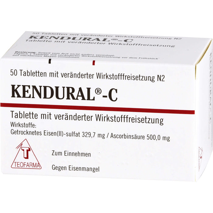 KENDURAL-C Tabletten gegen Eisenmangel, 50 St. Tabletten