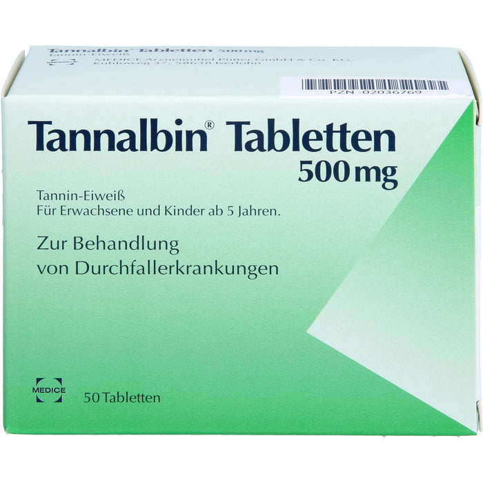 Tannalbin Tabletten 500 mg bei Durchfallerkrankungen, 50 St. Tabletten