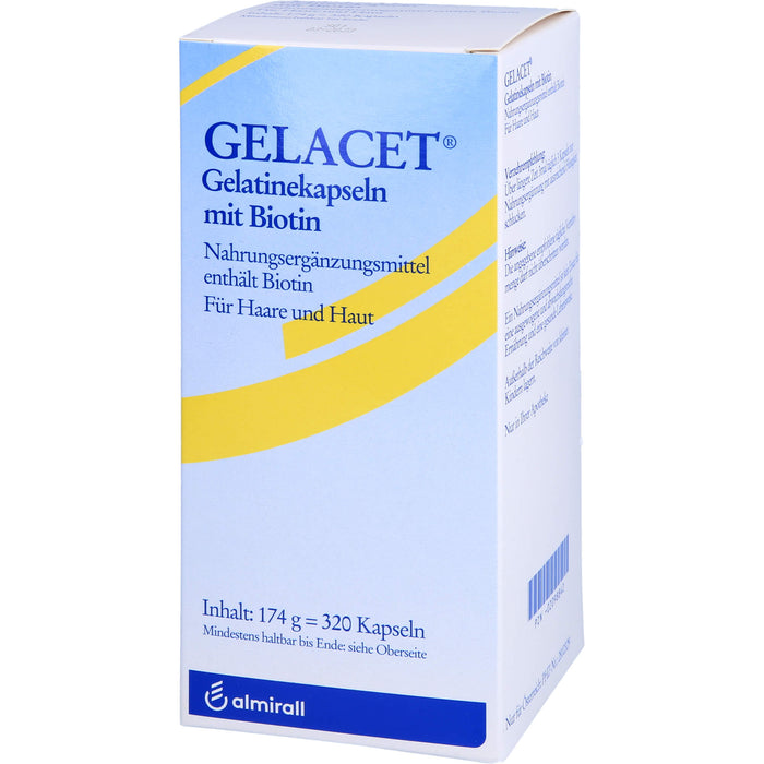 GELACET Gelatinekapseln mit Biotin für Haare und Haut, 320 St. Kapseln