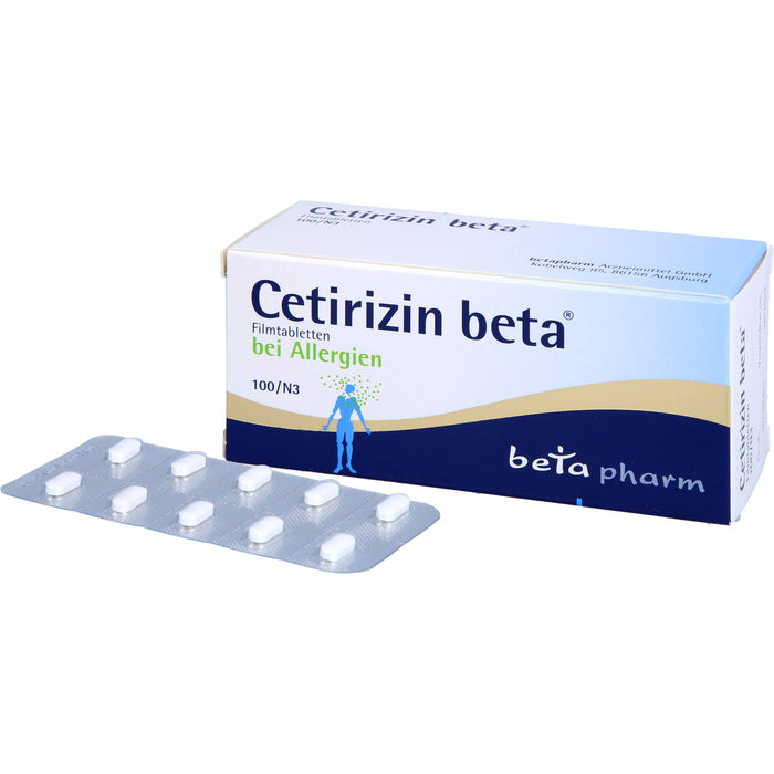 Cetirizin beta Filmtabletten bei Allergien, 100 St. Tabletten