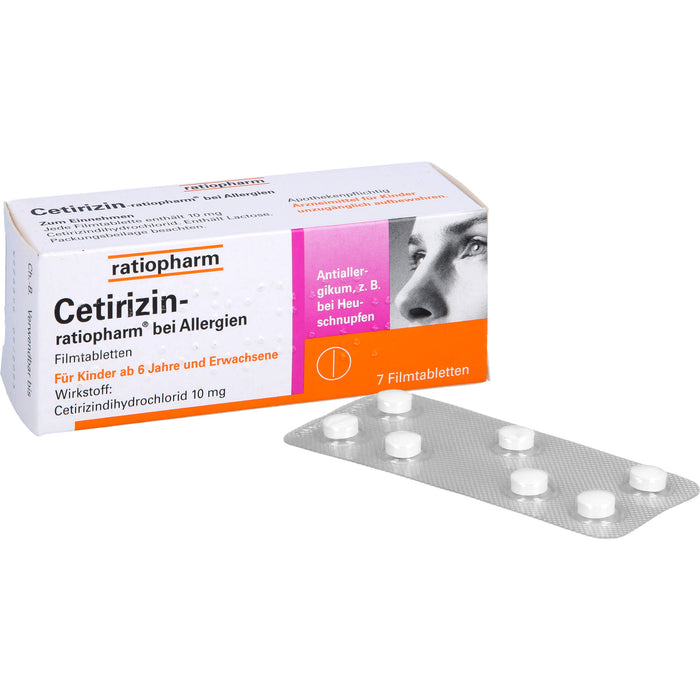 Cetirizin-ratiopharm 10 mg bei Allergien Filmtabletten, 7 St. Tabletten